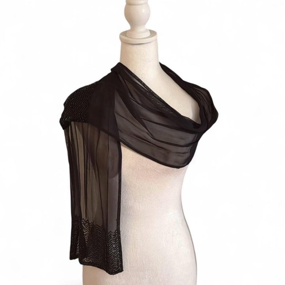 Elegant Black Sheer Scarf